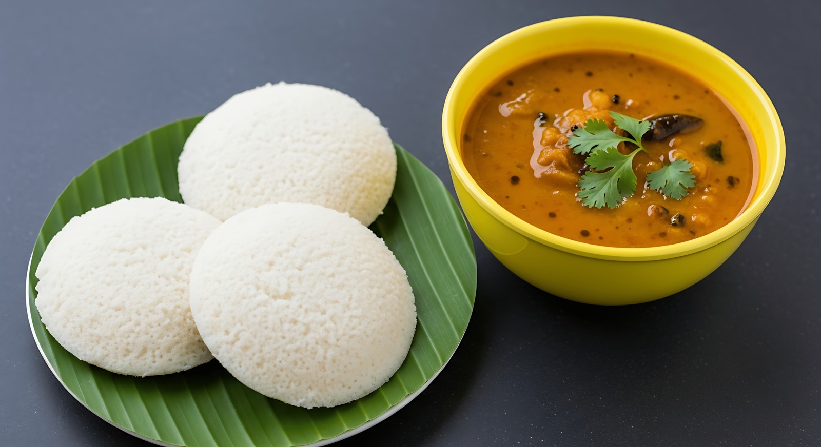 Idli Pith idlis served with sambar